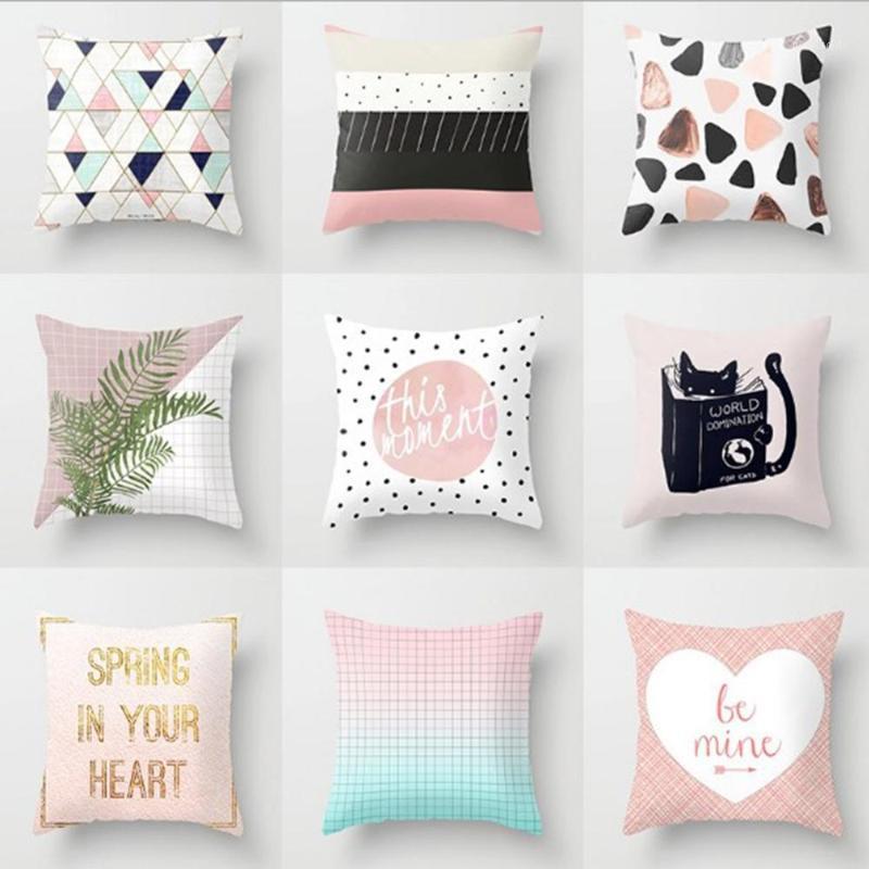 

Imixlot Rose Pink Color Nordic Style Sofa Cushion Cover Soft Polyester Peachskin Pillow Case Home Decoration1