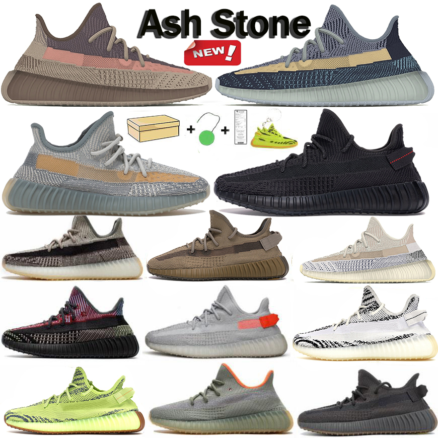 

Top Quality Mens Running Shoes Ash Stone pearl Kanye V2 Israfil yecheil Zebra black static Cinder reflective Women Outdoor trainers sneakers, 49 double box