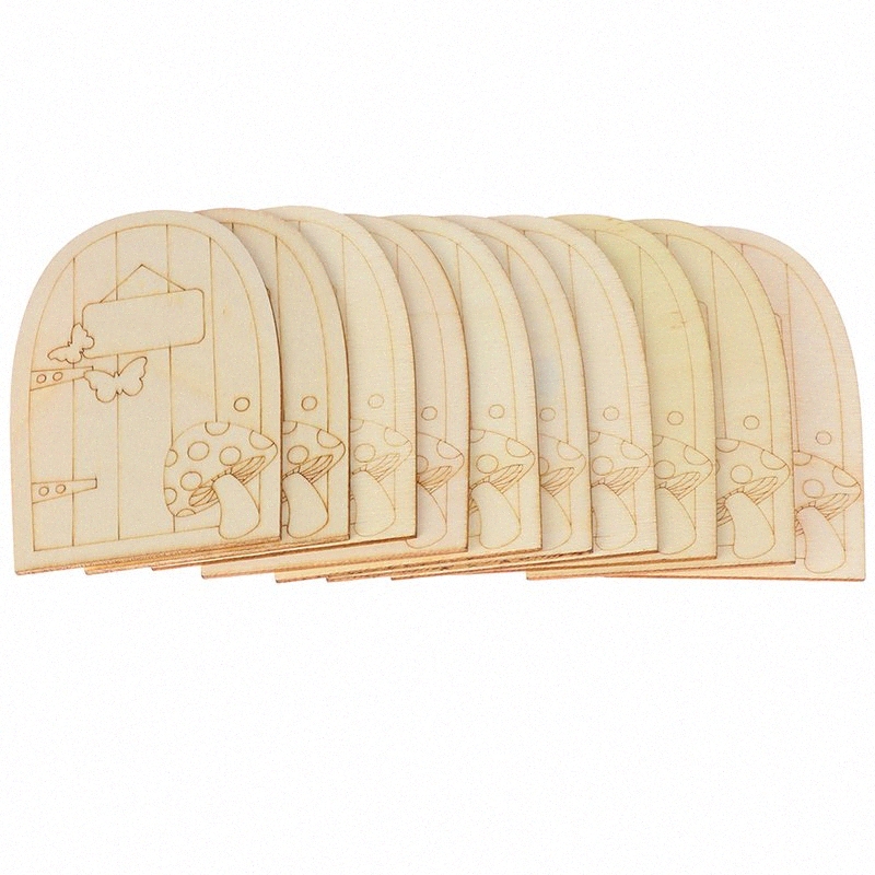 decoraci/ón de manualidades proyectos de arte Garneck 50 mini puerta de hadas de madera para jard/ín de hadas en miniatura