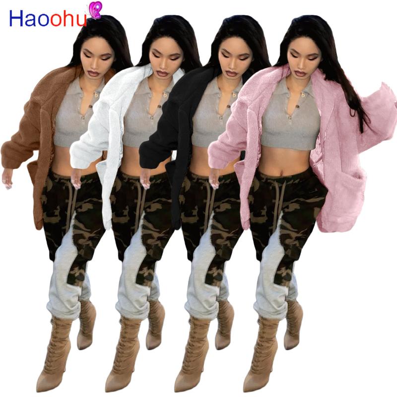 

HAOOHU Sexy Faux Fur Coat Winter Outfits for Women Clothing Fashion Streetwear Long Sleeve Thick Warm Top Night Club Long Coat, Black