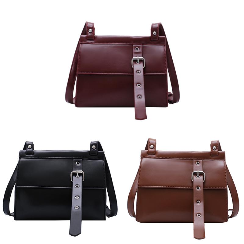 

Vintage Square Crossbody Bag Fashion New High Quality PU Leather Women Designer Handbag Shoulder Messenger Bag, Black