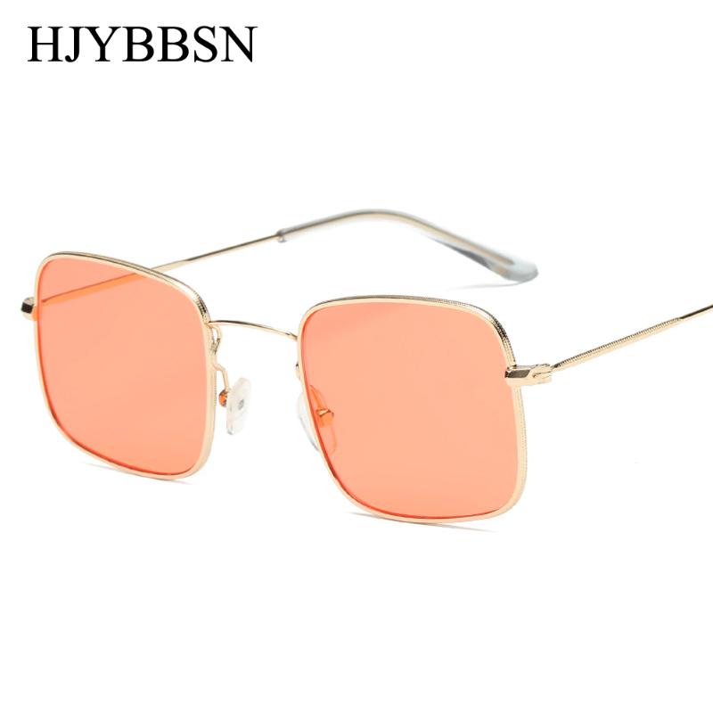 

HJYBBSN Luxury New Square Sunglasses Women Brand Designer Female Sunglass Vintage Rimless Sun Glasses For Women Men Sunglass