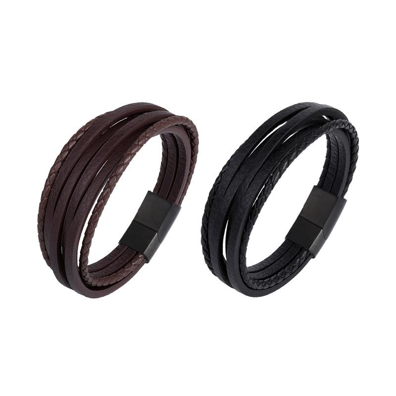 

Hot Sale Men's Leather Bracelet Woven Retro Leather Bracelet