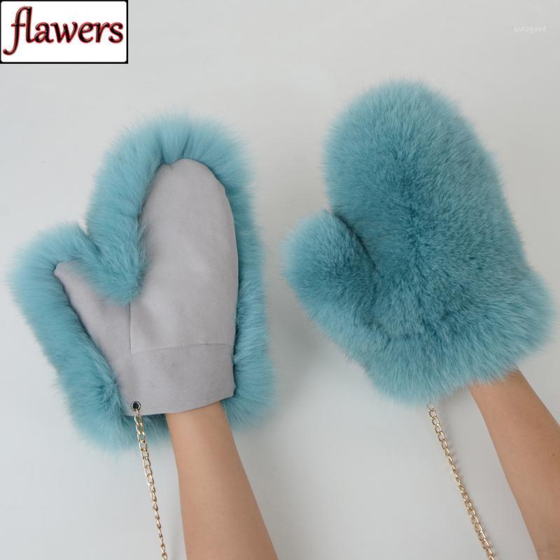 

Five Fingers Gloves 2021 Women Winter Luxurious Real Fur Natural Warm Mittens Girl Fashion Quality 100% Genuine Glove1