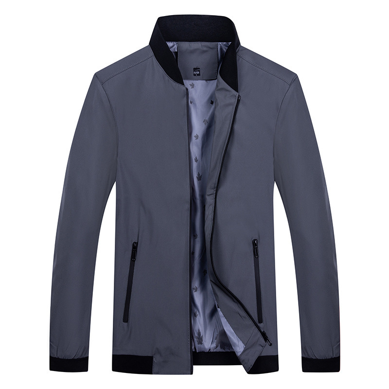 

2021 The New Spring Summer Fine Casual Men's Business Turtleneck Windproof Jacket Outwear Windbreakers 3vg3, Gray