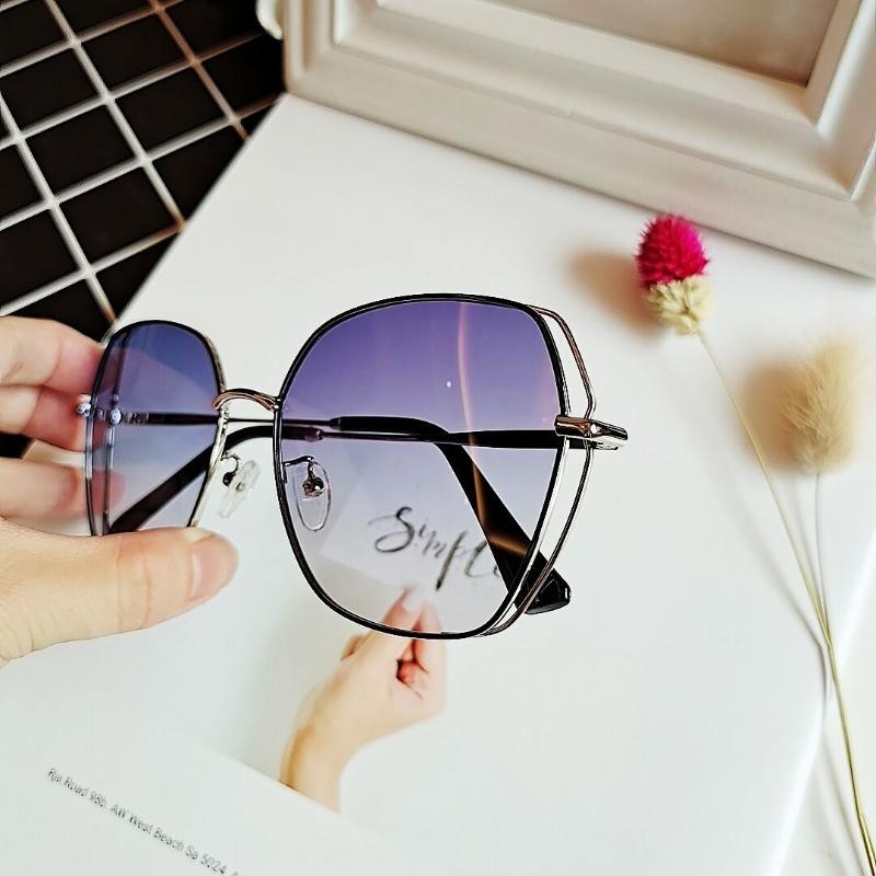 

Sunglasses 2021 Retro Large Frame Metal Hollow Polarized Women's