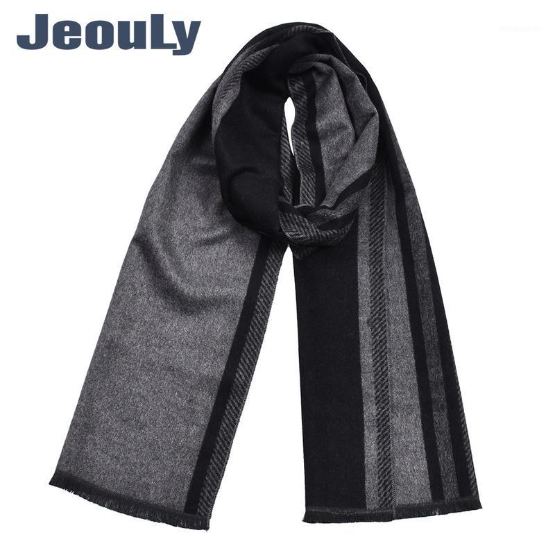 

popular 2020 new men's scarf European and American winter warm imitation cashmere scarf men's business stripe Bib1