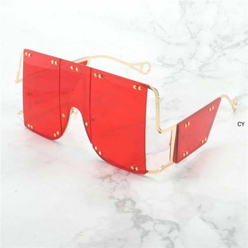 

Fashion Oversized Sunglasses Women UV400 Brand designer Rimless Square Sun Glasses Female Metal Frame Punk Sunglasses FML1
