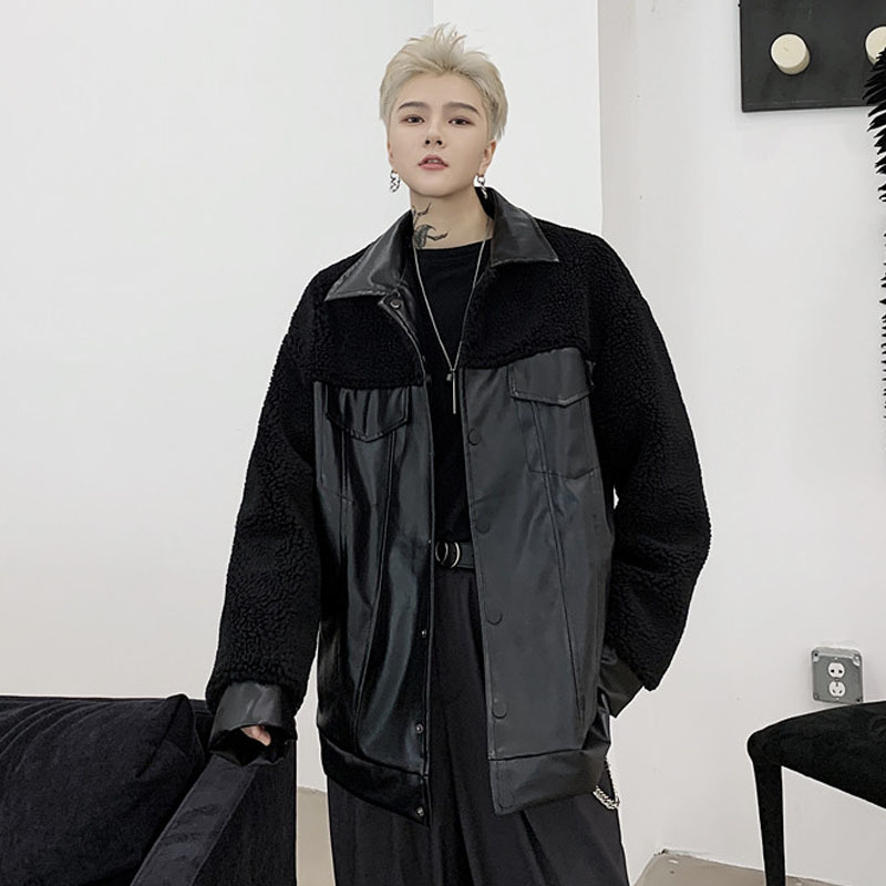 

2020 Lambswool Men Splice Small Jacket Outerwear Male Winter Coat N8us, 19115