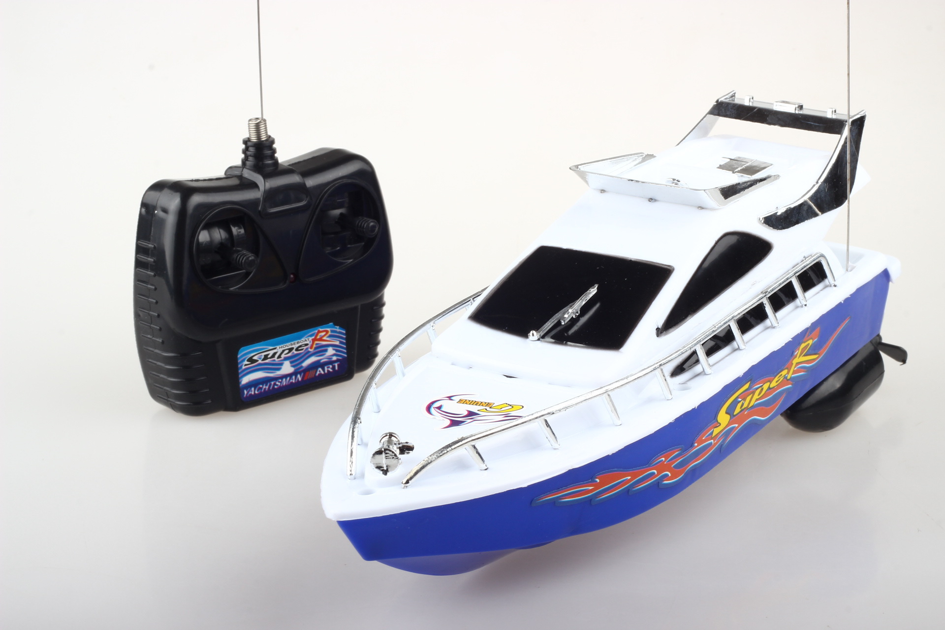 

2.4g 4 Ch Rc Boat 5km / H Plastic Material Electric Mini Remote Control Speed Boat Children Birthday Gift Model C101a, Blue