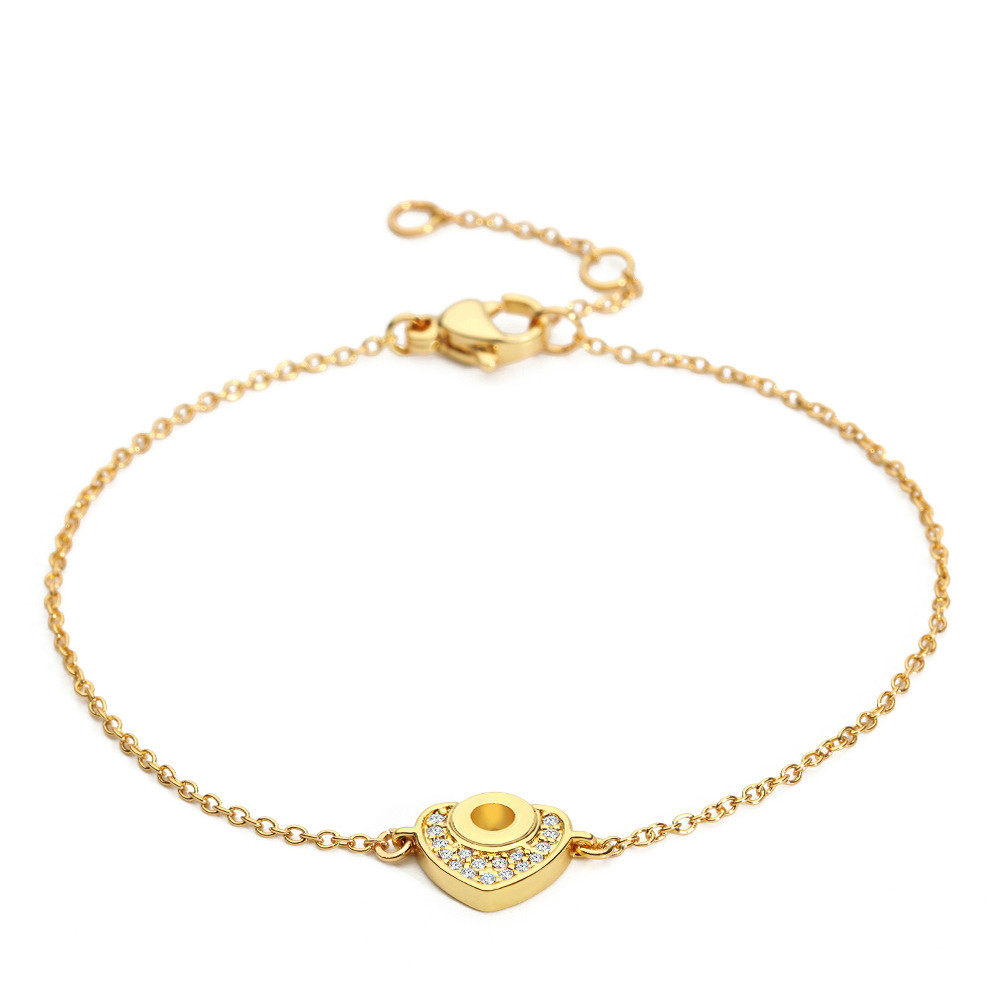 

VAROLE Love Heart Pendant Bracelet for Women with Crystal Gold Color Bracelets Fashion Femme Jewelry