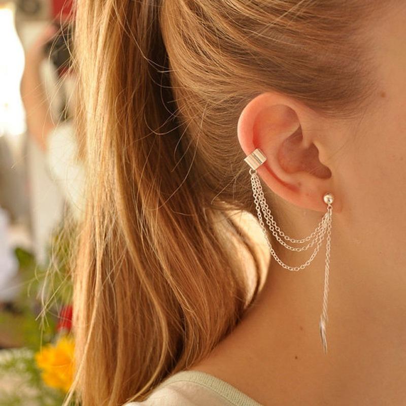 

Fake Piercing Earring Set Tassel Women Earrings Fake Piercing Cute Leaves Lovers Classic Jewelry Accesorios Pendientes