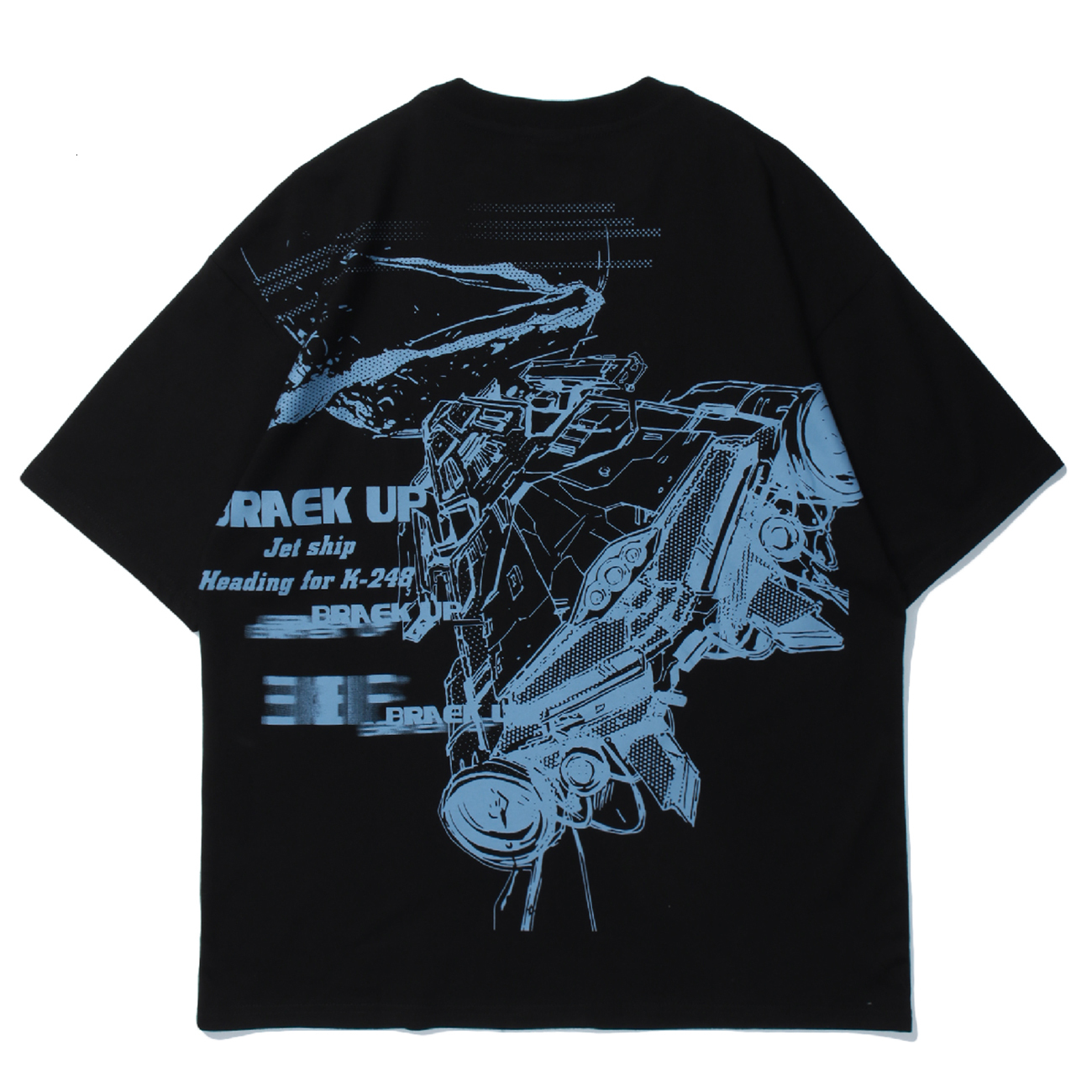 

New Hip Hop T-shirt Men Women Streetwear Technology Spacecraft Print Harajuku Tshirts 2021 Summer Cotton Loose Short Sleeve Shirts Yxb5, White