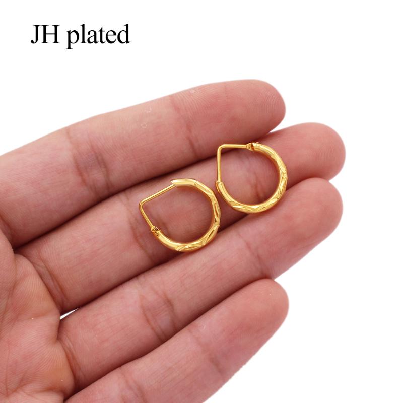 

Hoop & Huggie Earings 24K Small Earrings Gold Piercings Accesories For Women's/girls Color Jewelry African Gifts