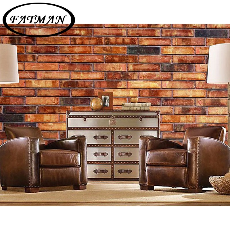 

Dropshipping Fatman 3d Brick Wallpaper Vintage Wallpaper Living Room Bedroom Decoration Mural Foto Wallpapers Papel De Parede 3d, As pic