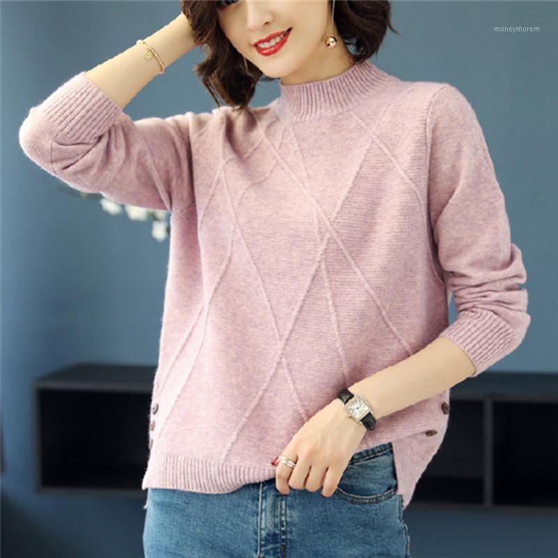 

Half Turtleneck Sweater Women 2020 Autumn Winter Long Sleeve Pullover Jumper Female Knitted Tops Ladies Knitwear1, Black