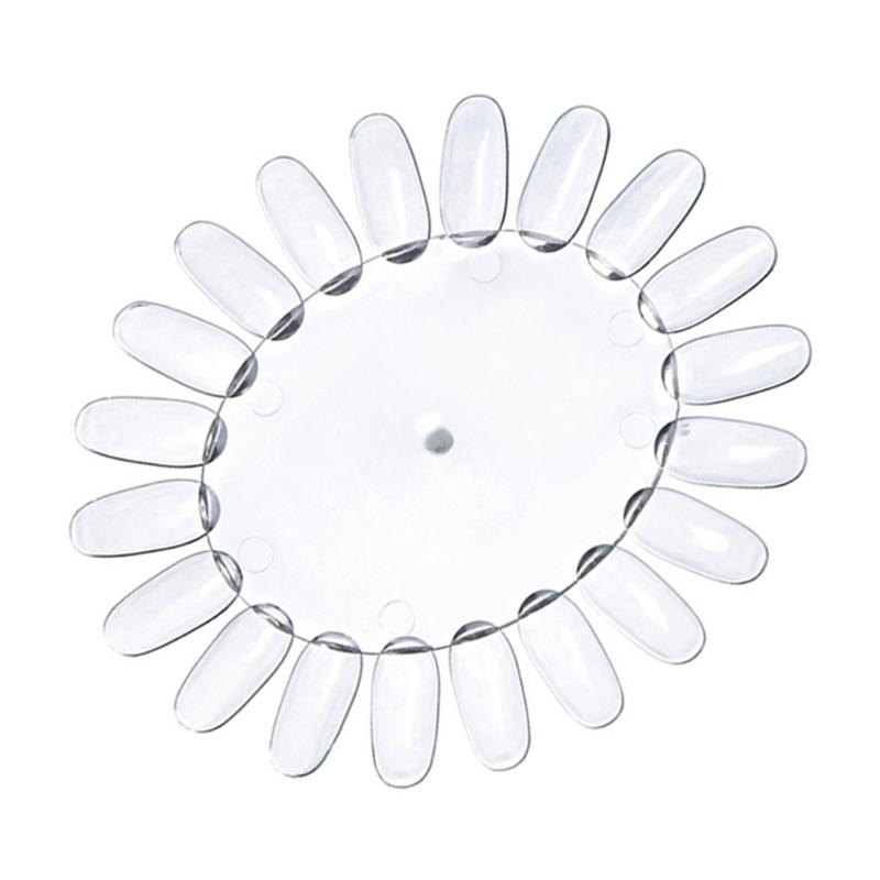 

10 PCS Sunflower Oval Acrylic Wheel False Nail Art Tips Practice Display Nail Art Display Board Tool, Transparent