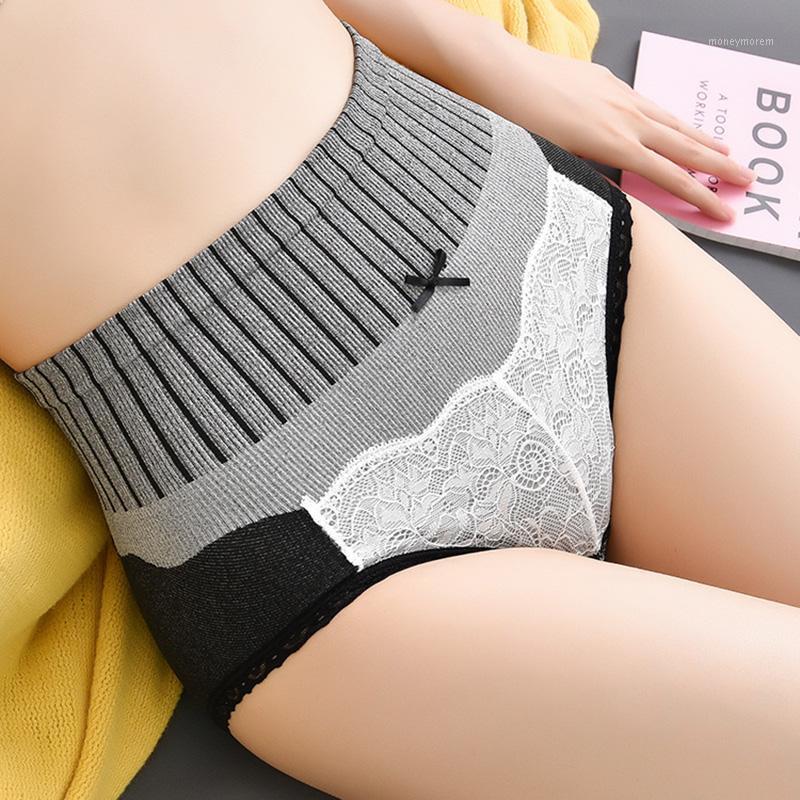 

High Waist Shaping Lace Panties Cotton Seamless Body Shaping Underwear for Women@881, Blue