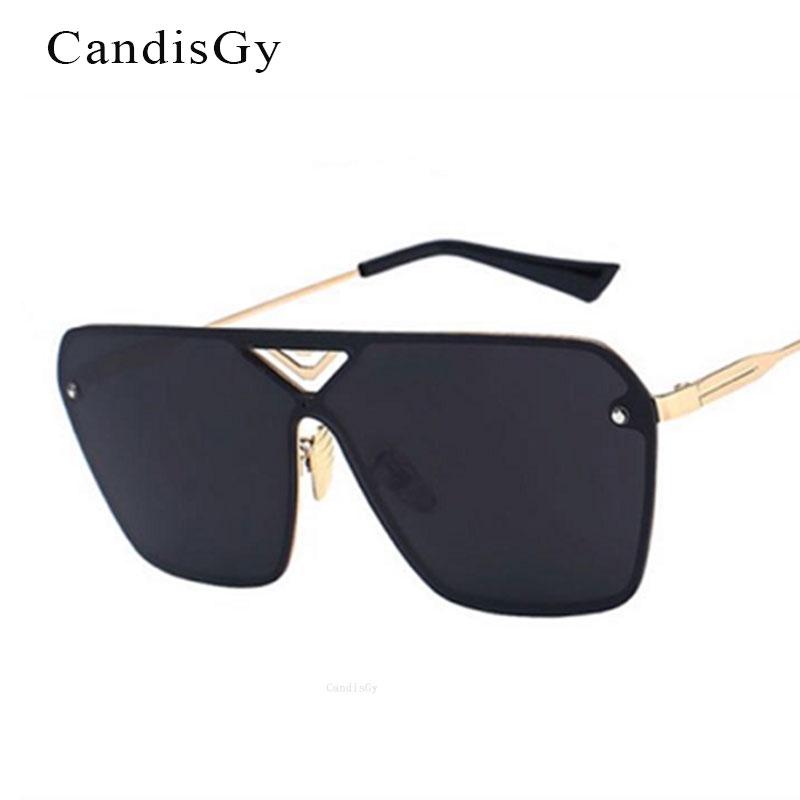 

2020 New Mirror Oversized Square Cool Women Metal Frame Lady UV400 Sun Glasses Men Rimless Sunlgasses YB17a Dropshipping
