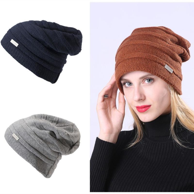 

Beanie/Skull Caps Men And Women Wool Knitted Hats European American Winter Ear Protection Letter Mark Windproof Hat1, Red