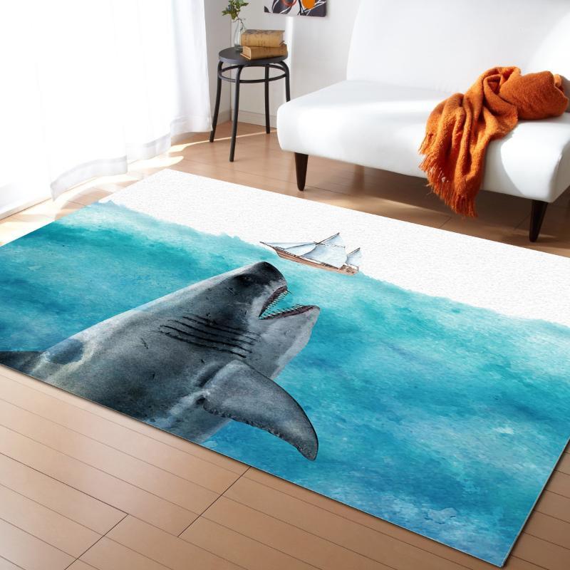 

Oceans Sharks Sailing Carpet Bedroom Room Bedside Blanket Rug for Living Room Cloakroom Carpet Bedroom Decor1, As pic