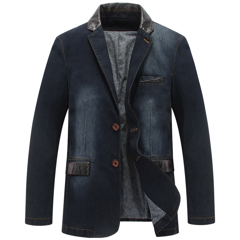

2020 Autumn Denim Jackets Patchwork Coats Leisure Men' Mate Blazer Occasional Suit Clothes Masculine 4xl Ktsj, 3158 dark blue
