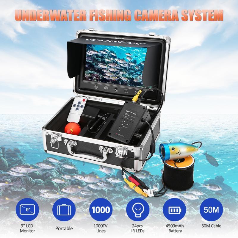 

Hot New Portable 9" Inch Large LCD Monitor 1000TVL Waterproof Underwater Fishing Camera Kit 24PCS Infrared IR LEDs Fish Finder1