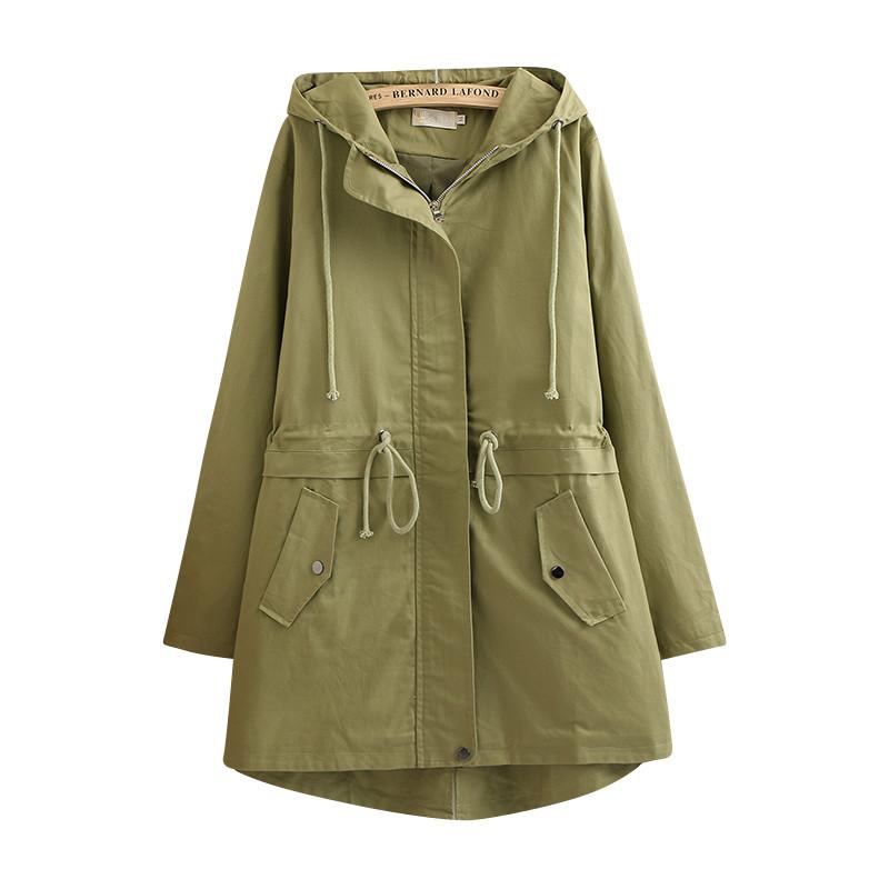 

4XL Long Hooded Outerwear Loose Spring Autumn Trench Coat Women Tops 2021 New Female Windbreaker Coats High Quality Large Size, Caramel colour
