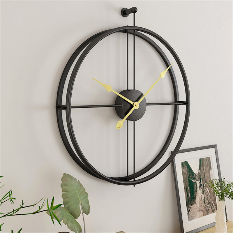 

50cm Wrought Lron Wall Clock Home Decoration Office Large Wall Clocks Mounted Mute Watch European Modern Design Hanging Watches