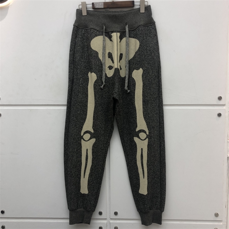 

2021 New Heavy Fabric Kapital Sweatpants Men Women Skeleton Bone Pants Joggers Drawstring Trousers Z27l