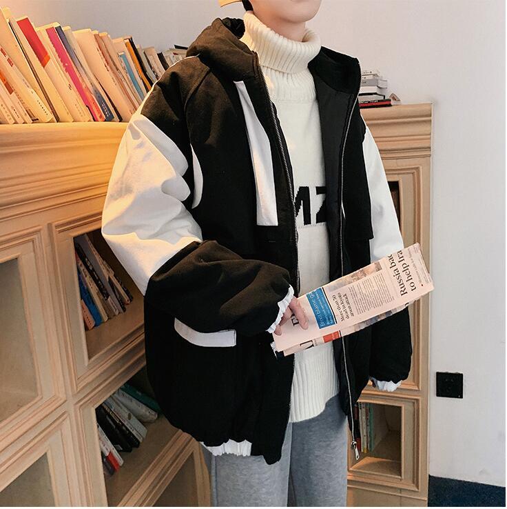 

2021 New Winter Overcoat Hooded Waterproof Male Jakcet Thicken Warm Men Jacket Fashion Outerwear LL4K, Black