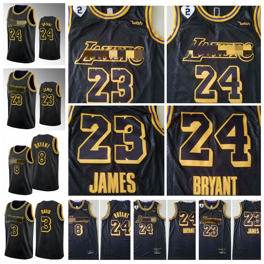 

Los Angeles Lakers Kobe Bryant Anthony Davis LeBron James Swingman City Basketball Jersey