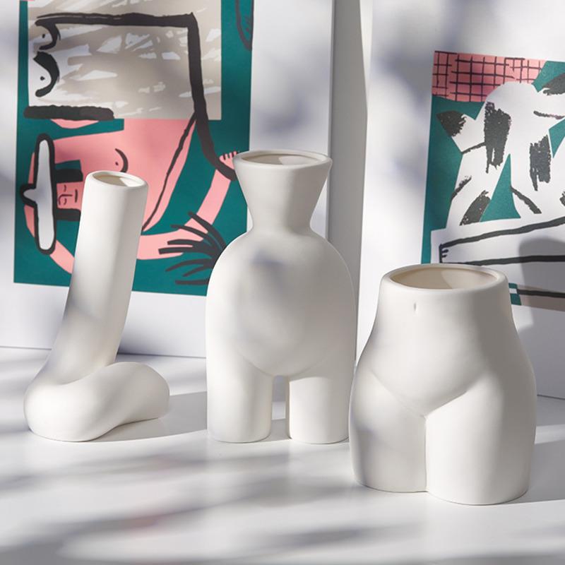 

Creativity Human Vase Resin BuNude Handicraft Furnishings Handmade Modern Home Decoration Flower Arrangement Flower Vases