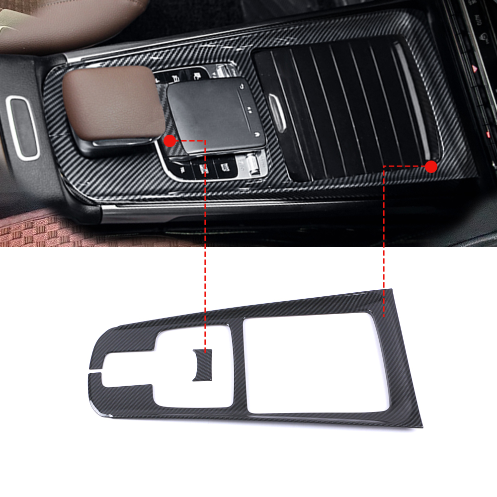 

For Mercedes-Benz GLB-Class X247 2019-2020 Car Accessories Gear Shift Panel Cover Frame Sticker ABS Carbon Interior Decoration