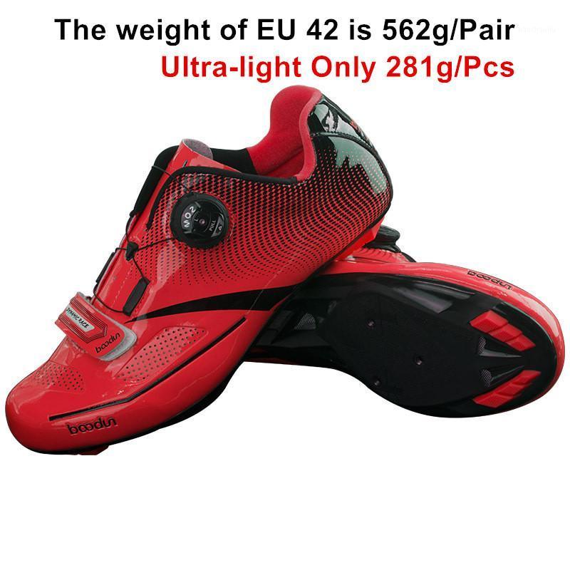

BOODUN Men's Cycling Shoes Road Bike Shoes Mountain Bike Bicycle MTB Reflective Cycle Sneaker Triathlon Racing1, Red mountain shoes