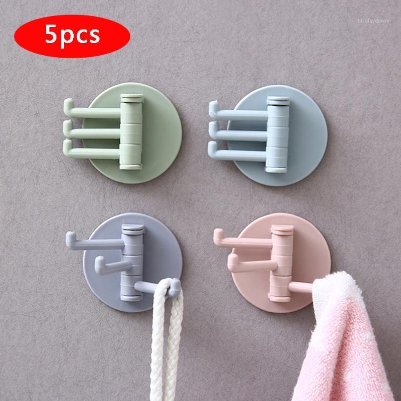 

Rotary 3-Hook Kitchen Bathroom Wall Hooks Hanger For Kitchen Bathroom 7×6cm High quality Home hook Dropshipping #19421