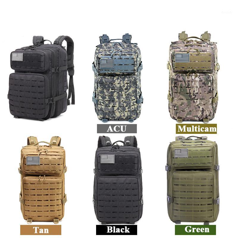 

47L Large Capacity Army Tactical Backpack Hiking Assault Rucksack Multicam Molle Pack Trekking Camping Hunting Bag1, Black