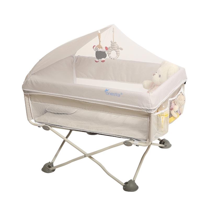 

Portable Newborn Baby Bed Multifunctional Folding Travel Small Bb With Mosquito Net Splicing Bedside