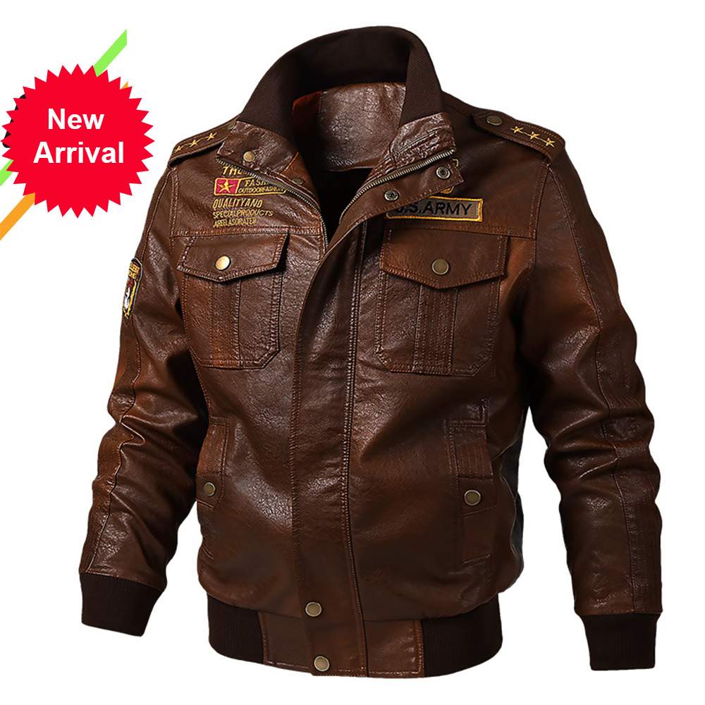 

2021 New High Quality Overcoat Men's Street Windbreaker Coat Plush Men Leather Locomotive Fur Clothing Pu Embroidery Casual Jacket Qhsg, Black