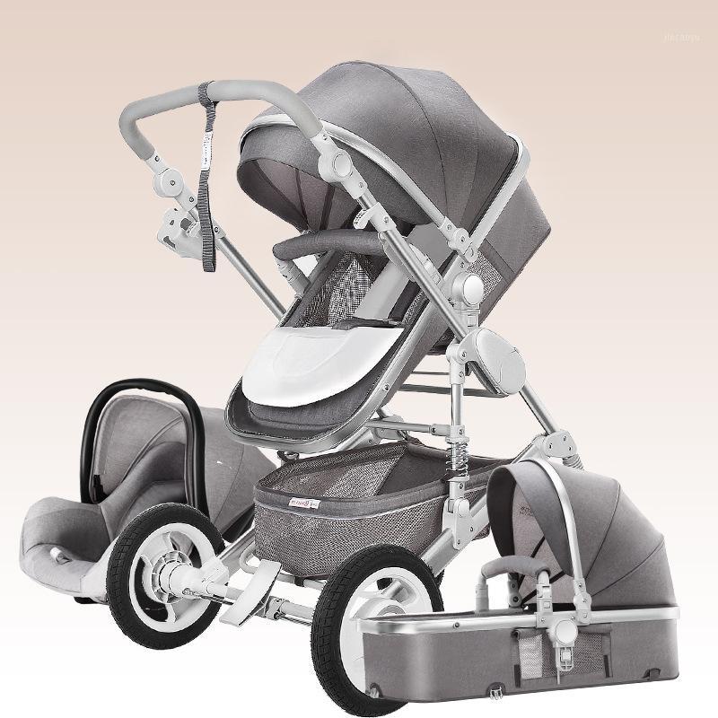 

Luxury Baby Stroller 3 In 1 High Landscape Luxury Stroller Pink Travel Pram Pushchair Carros Baby BA60TC1