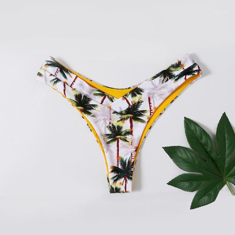 

Sexy Women Bikini Coconut Print Padded Swimwear Beachwear Swimming Pants Coconut Tree Printed Swimming singleton Trousers A305151