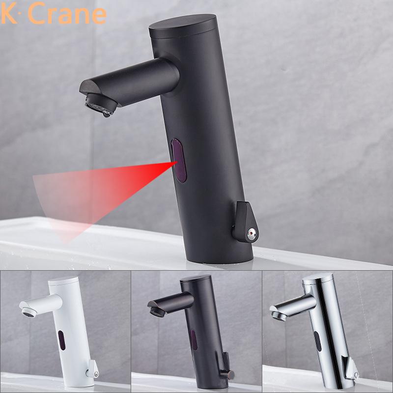 

Black Touchless Faucet Bathroom Infrared Motion Sensor Tap Hot Cold Mixer White Grifo Basin Sink Modern Smart Automatic Faucets