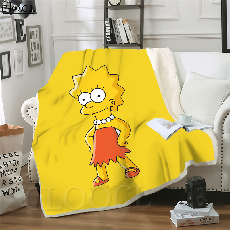 

CLOOCL Hot Anime Cartoons The Simpsons 3D Print Street Style Air Conditioning Blanket Sofa Teens Bedding Throw Blankets Plush Quilt
