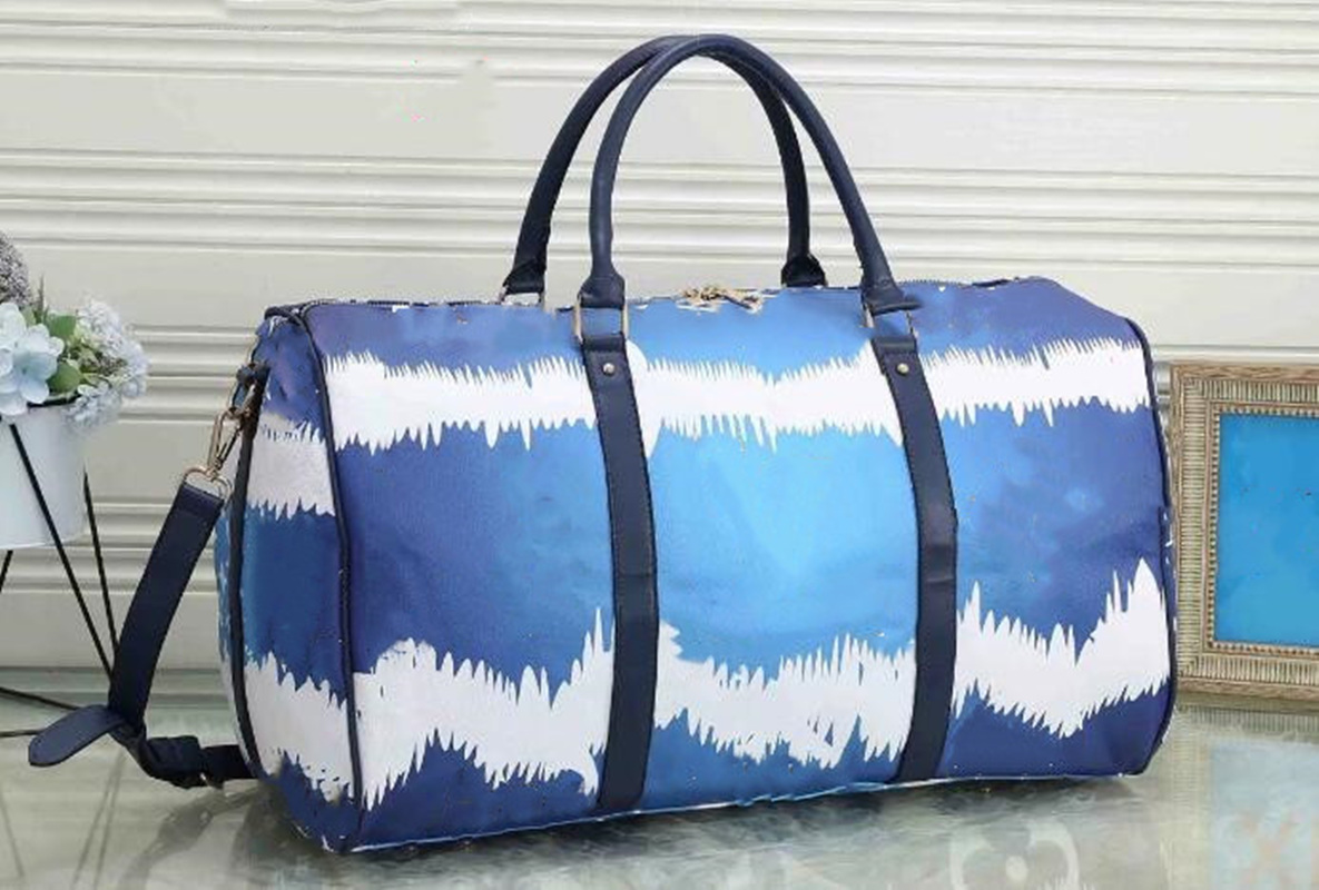 

55CM large capacity women travel bags sale quality women men shoulder duffel bags carry on luggage bottom rivets with lock head, Customize