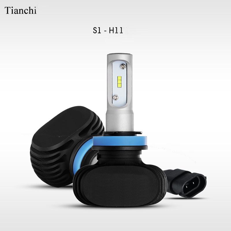 

S1 Fanless Free Shipping Universal High Power Led Car Headlights Waterproof Headlamp Bulbs H7 H11 9005 9006 6000K Led Fog Light