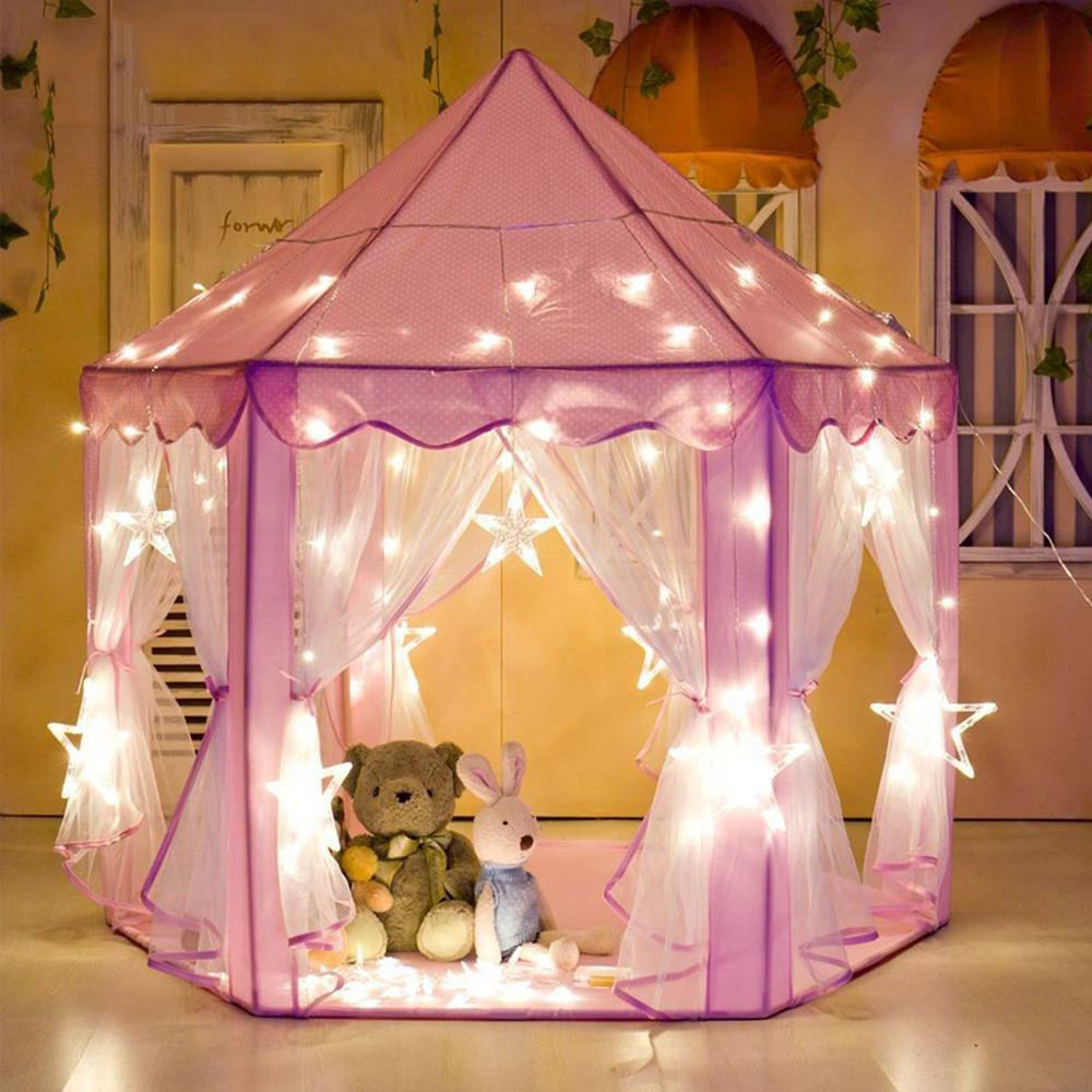 pink princess pop up tent