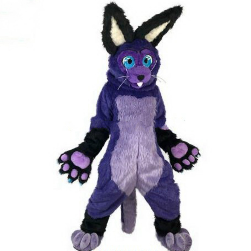 Mascot CostumesHoliday Purple Rbbit Fox Easter Bunny Furry Costuming Mascot Bunny Mascot Costume For Adults Fancy Dress Character Clothing-image-747358894