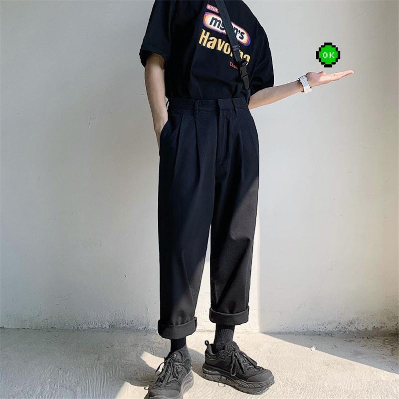 

2020 men's Japanese cotton casual style pants black fashion loose pants XL -XL
