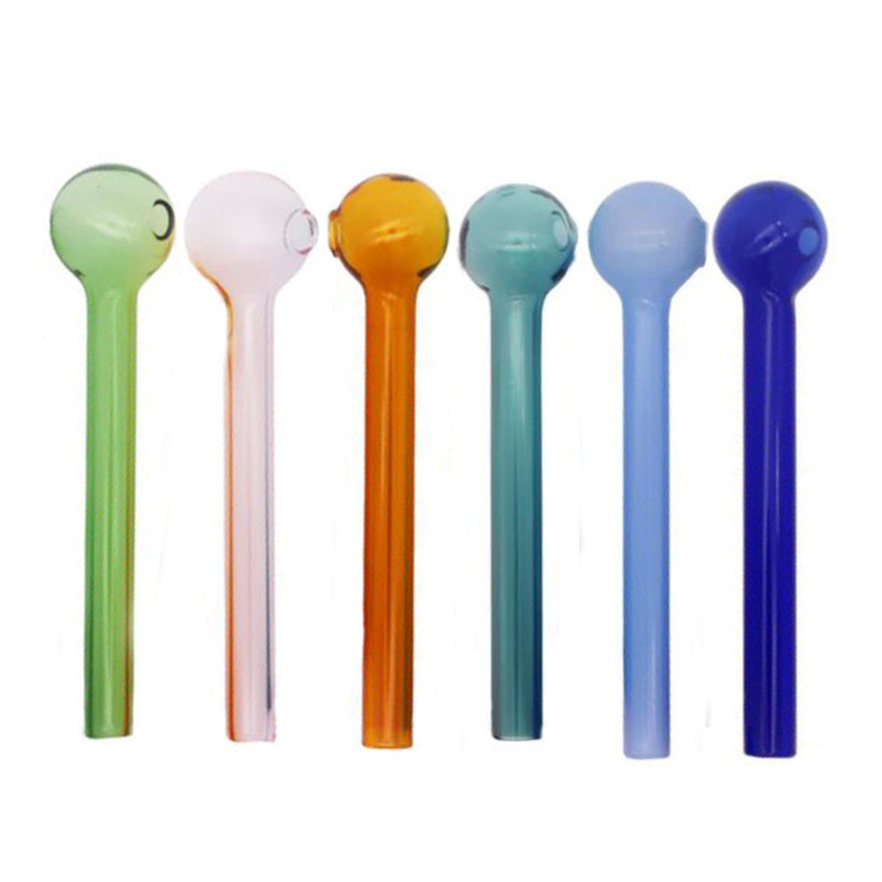 

10cm(4inch) Colorful Glass Oil Burner pipe Glass Tube Oil Burning Pipe glass water pipes free shipping