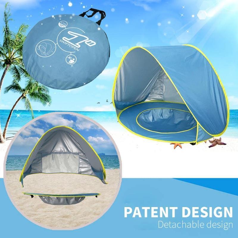 

190T Silver Coated Polyester Fabric 1 Persons Up Baby Tent Baby Beach Tent Folding Durable Outdoor Sunscreen1